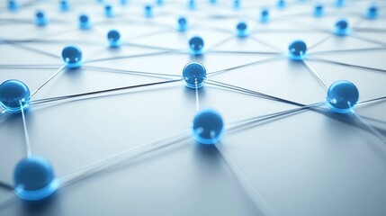 Innovative network of blue interconnected dots.