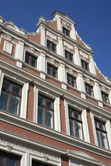 Facade of the Einhorn-Apotheke Pharmacy, 1880, Lüneburg, Lower Saxony, Germany, Europe