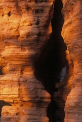 Palatinate Mottled Sandstone in evening light, Altschloss rock, Eppenbrunn, Palatinate Forest, Rhineland-Palatinate, Germany, Europe
