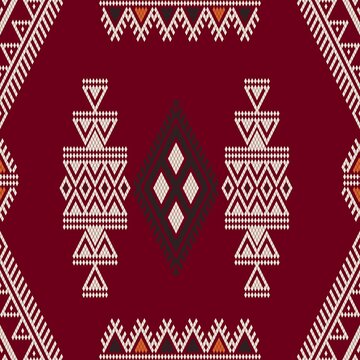 Traditional Tunisian embroidery pattern, seamless vector composition