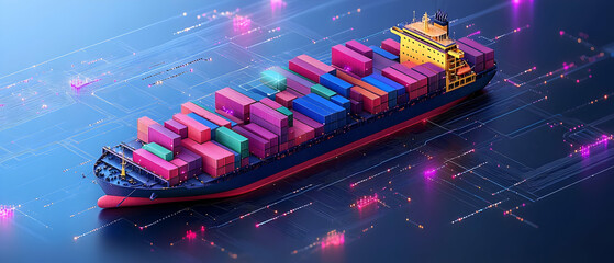 Digital Cargo Ship Global Trade
