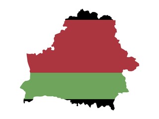 Obraz premium Flag in form form of the geographical country, Belarus, Eastern Europe, Europe