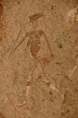 Rock rock painting, woman, Tsisab gorge, Brandberg, Erongo region, Namibia, Africa