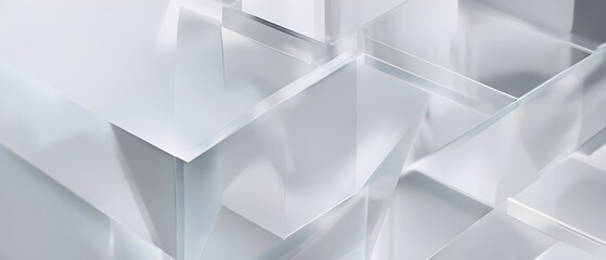 Fototapeta premium Translucent vibrant colored geometric shapes create depth with sharp angles and smooth transitions