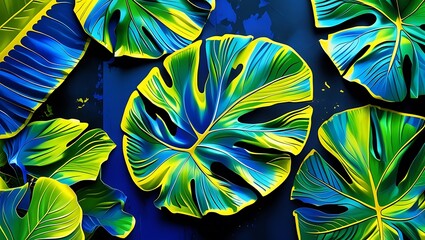 Striking Botanical Abstract Background with Rich Tones and Textures.