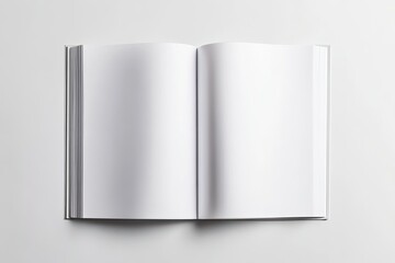 High Resolution Picture of Blank White Opened Magazine Mockup, Isolated, Top View