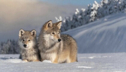 Obraz premium KI generated, Germany, European gray wolf (Canis lupus), Bavarian Forest, Germany, Europe