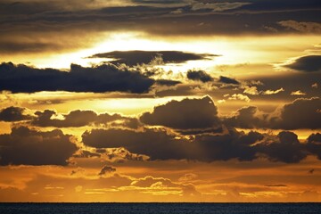Sunset over the Adriatic Sea, Dalmatia, Croatia, Europe