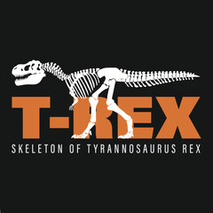 t rex skeleton vector illustration