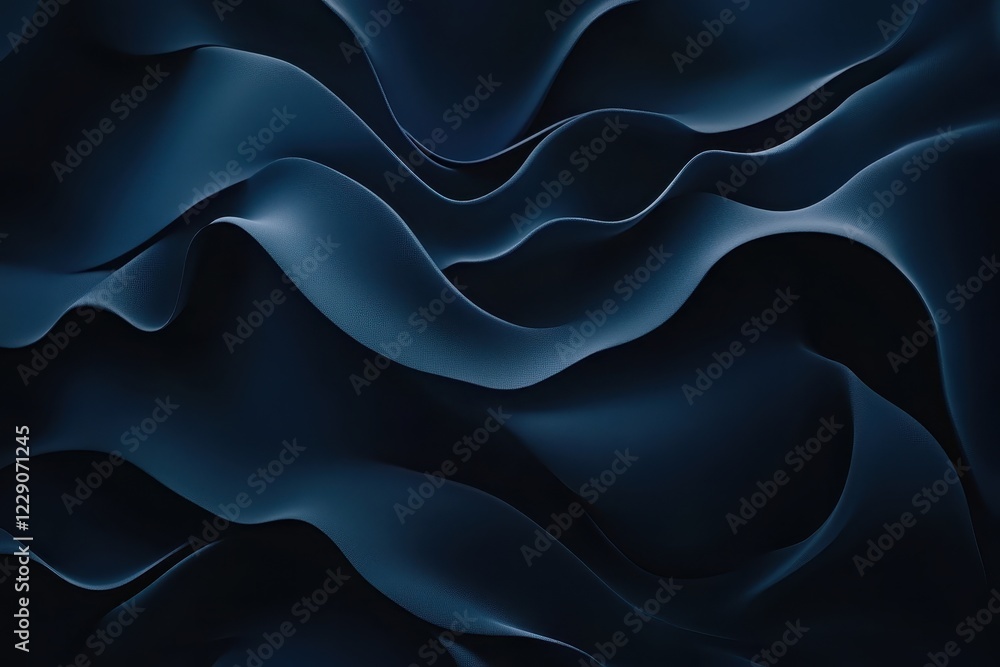 Poster soft dark blue abstract background featuring flowing gradation and textured waves, dark blue soft gr