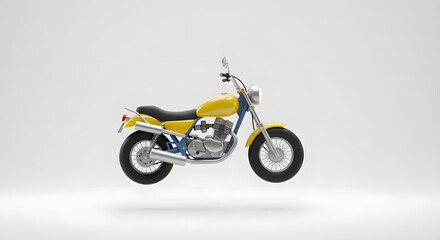 Fototapeta premium Yellow Cruiser Motorcycle 3d Render