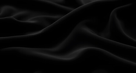 Obraz premium Monochrome soft velvet texture – Black fabric folds, smooth shading, subtle gradients