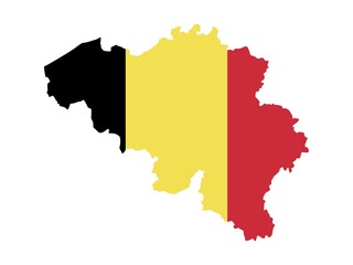 Obraz premium Flag in form form of the geographical country, Belgium, Western Europe, Europe