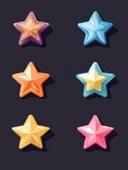 Obraz premium Set of star rating badges in a flat design style