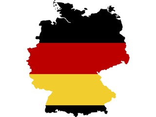 Flag in form form of the geographical country, Germany, Western Europe, Europe