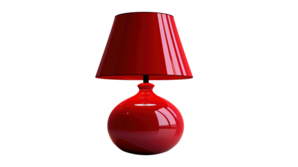 Red lamp with transparent PNG background