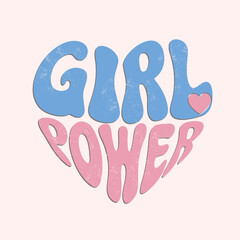 Girl power heart t shirt design slogan.