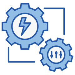Electricity Optimization Blue White Icon