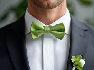 green bow tie on St Patrick's day