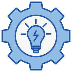Smart Grid System Blue White Icon