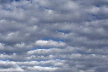 Clouds, Altocumulus stratiformis perlucidus undulatus, Bavaria, Germany, Europe