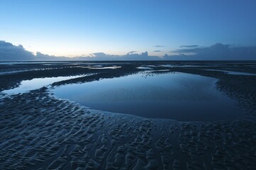 Tidal channels in the Wadden Sea, Langeoog, East Frisia, Lower Saxony, Germany, Europe
