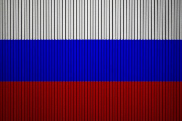 Russia Flag painted on the cracked grunge concrete wall