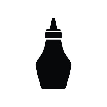 recommend clip art: Condiment bottle icon. Black Condiment bottle silhouette vector illustration isolated on white background.