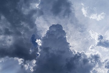 Rain clouds (Nimbostratus), Bavaria, Germany, Europe