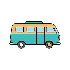 cartoon van isolated on white