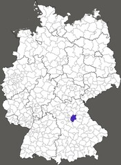 Landkreis Nürnberger Land, in Bavaria, location of the Landkreis within Germany