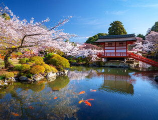 Generated image  春の日本庭園