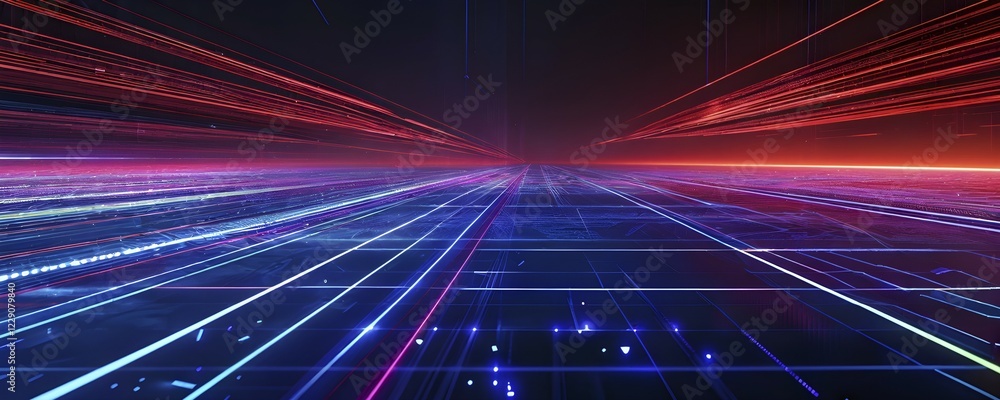 Aufkleber ai generated laser lines intertwining intersecting overlapping each other