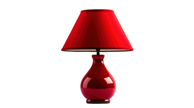 Red lamp with transparent PNG background