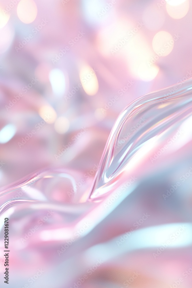 Poster a frosted glass panel showcases gentle holographic patterns while reflecting soft light, creating a 