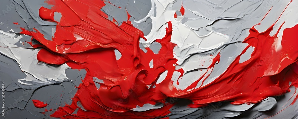 Poster ai generated abstract art showcasing a dynamic splash of red colors in panoramic format