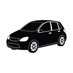 black car isolated on white