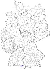 Lindau district, in Bavaria, location of the district within Germany