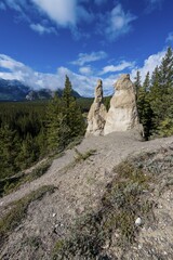 View of the Bow River Valley, Hoodoos Viewpoint, Banff National Park, Alberta Province, Canada, North America