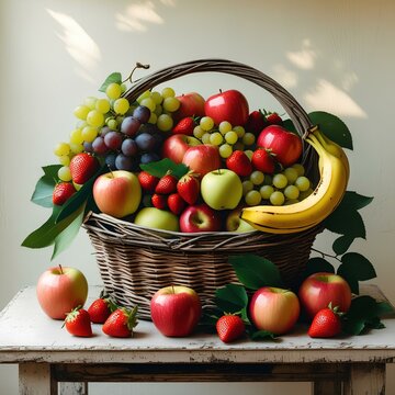 There is a bix of fruits. All fruits freash and juicy. Box is so beautiful. All fruits in mix . Greps apples and some other. Many hethy fruit and juicy i like ❤❤. 