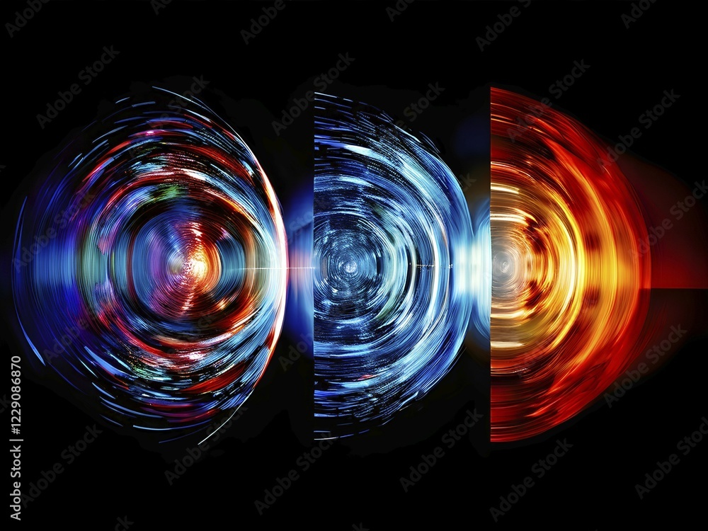 Poster ai generated sequence of photos transitioning through a range of digital distortions symbolizing the