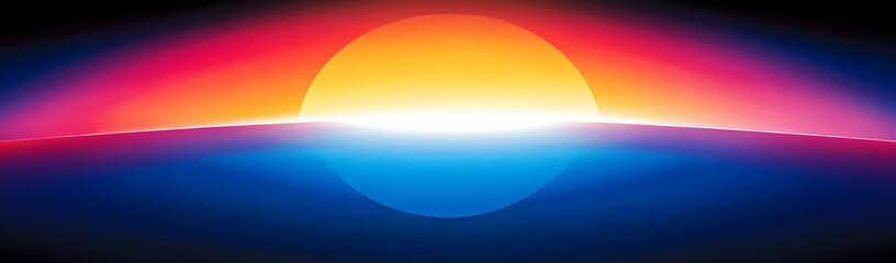 Vibrant sunset ocean reflection; website banner