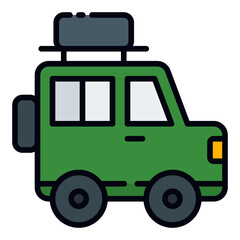 Car filled line icon