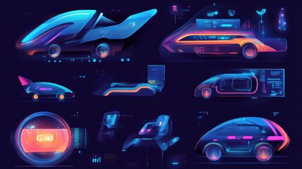 Driverless transport legislation abstract concept vector illustration set. Artificial intelligence regulations, autonomous taxi driving, AI development, future transport system abstract metaphor.