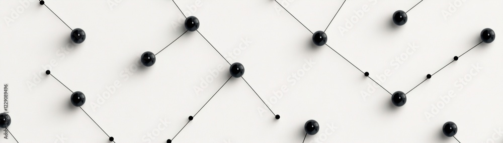 Poster a grid of black dots and lines forms an intricate pattern on a smooth background, showcasing a conte