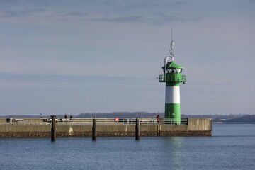 Fototapeta premium Lighthouse, Travemünde, Lübeck, Lübeck Bay, Schleswig-Holstein, Germany, Europe