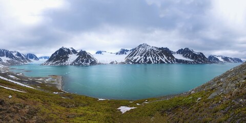 Magdalena Fjord, Panorama, Spitsberg Island, Svalbard Archipelago, Norway, Europe