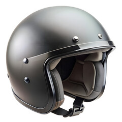 Fototapeta premium Matte Black Modern Helmet Isolated On Transparent Background