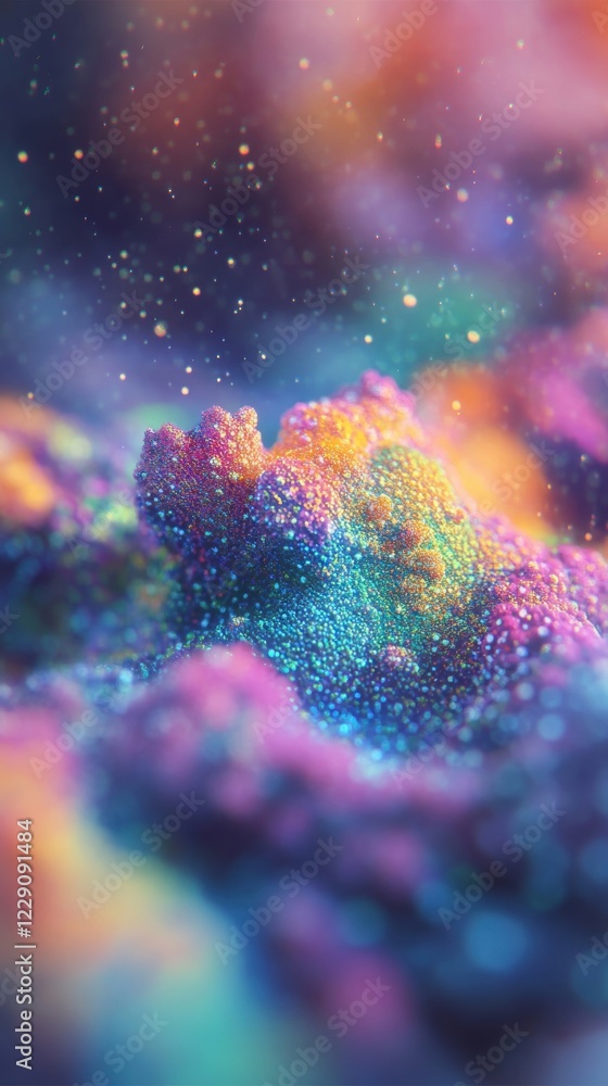 Poster vibrant coral structures showcase colorful textures and patterns, creating an enchanting underwater 