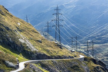 Nufenen pass road, Canton of Ticino, Switzerland, Europe
